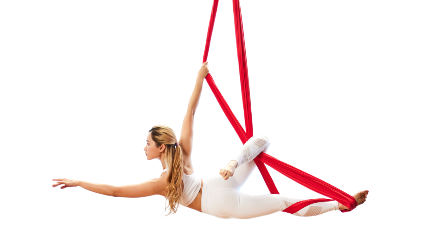 Aerial Yoga - Aerial yoga is a practice that uses a suspended silk hammock to support and enhance traditional yoga poses, promoting flexibility, strength, and body awareness that incorporate artistic elements. - Available everyday in FITsy Studios